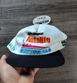 NHRA Hat Adjustable Vintage 90s Nationals Autolite Snapback Cap